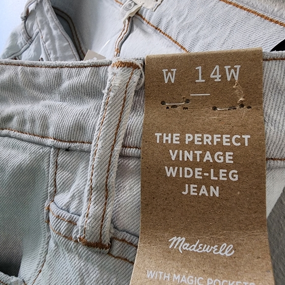 NWT - THE PERFECT VINTAGE WIDE-LEG JEAN by MADEWELL - 14W LIGHT-WASH - Picture 3 of 7